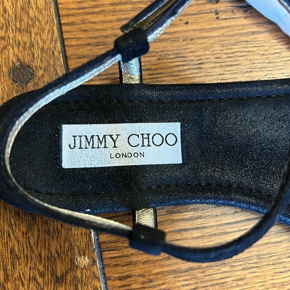 NIB Jimmy Choo Shimmer Suede/Crystal Sandal - Picture 7 of 7